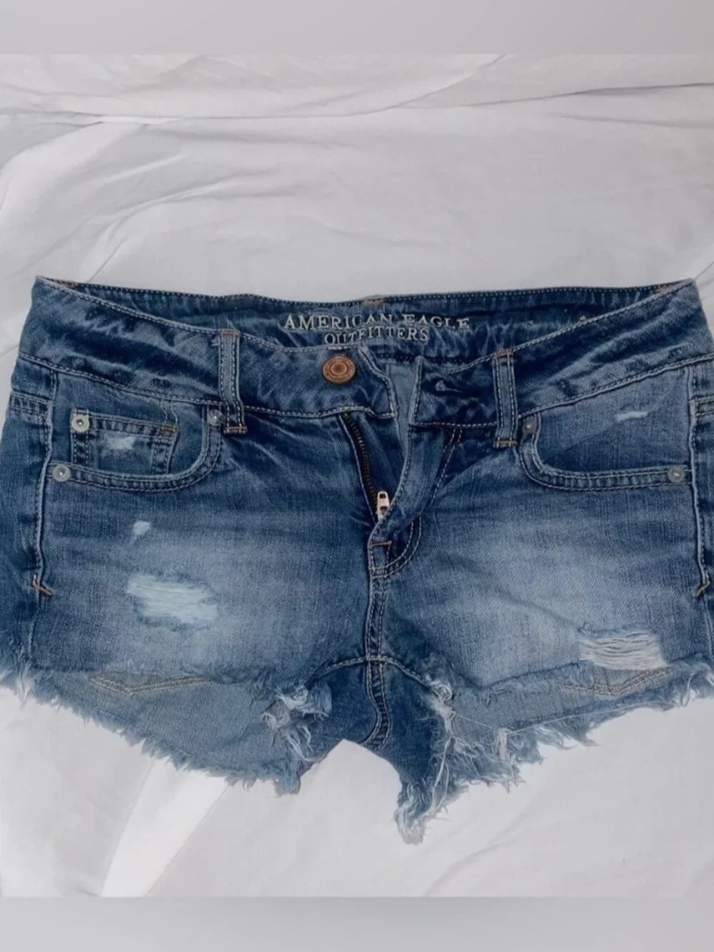 Denim Cutoff Shorts Low Rise